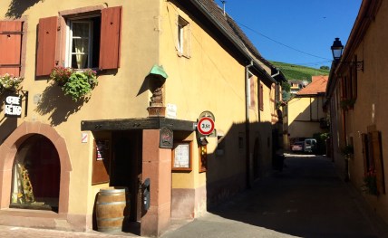 Vineyards are never far away in Alsace - like here, directly behind Turckheim's Grand'Rue
