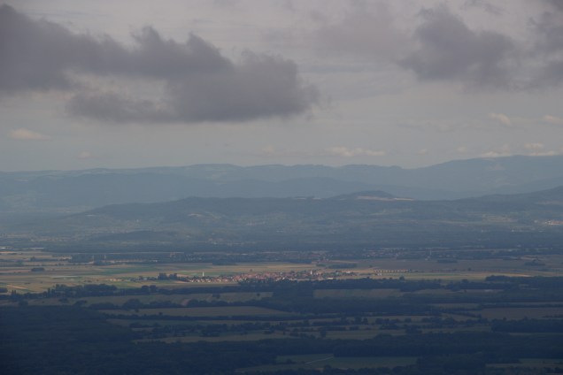 From Ht. Koenigsbourg castle, you can see across the Alsace plain to Germany's Black Forest and Kaiserstuhl (Emperor's Chair)