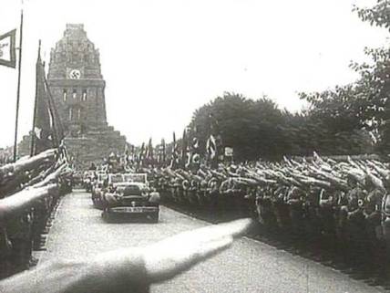 Nazi demonstration at Leipzig's Monument for the Battle of the Nations